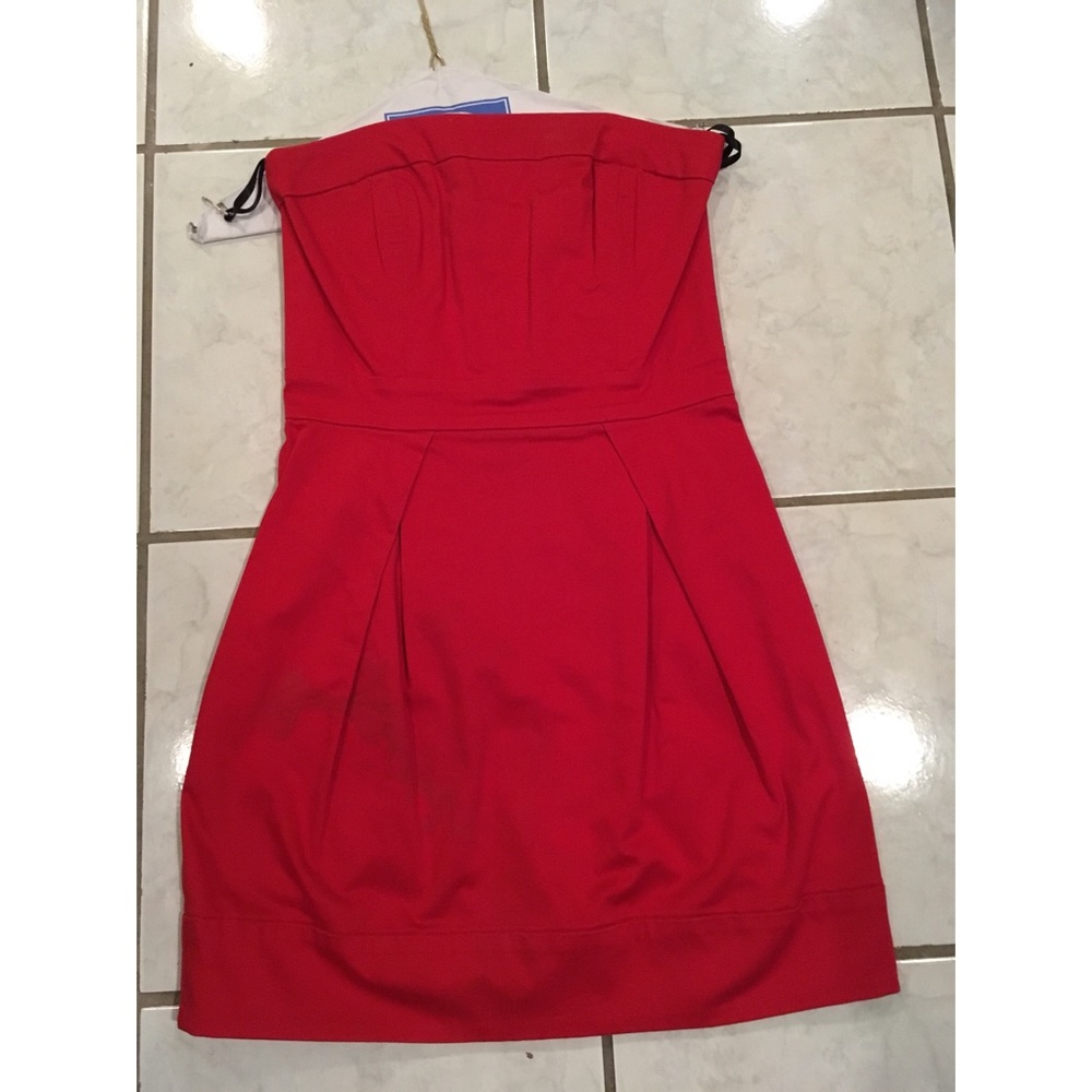French Connection strapless red dress
